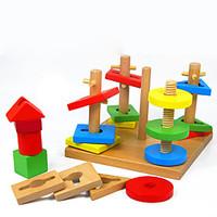 pegged puzzles for gift building blocks model building toy square wood ...