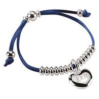 Personalised Heart Friendship Bracelet, Navy, Waxed Cord