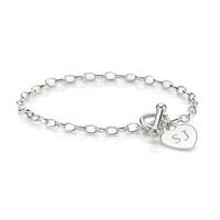 Personalised Silver Heart Charm Bracelet
