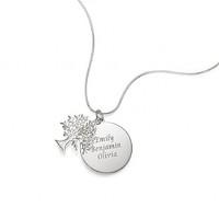 Personalised Silver Family Tree Duo Pendant