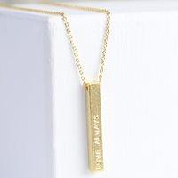 PERSONALISED DIAMOND SHIMMER BAR NECKLACE in Gold