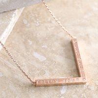 PERSONALISED CHEVRON NECKLACE in Rose Gold