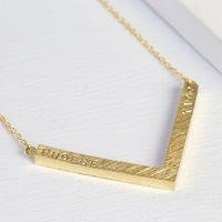 PERSONALISED CHEVRON NECKLACE in Gold