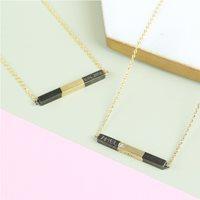 PERSONALISED HORIZONTAL BAR NECKLACE Dipped in Black & Gold