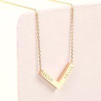 PERSONALISED SMALL CHEVRON NECKLACE in Rose Gold