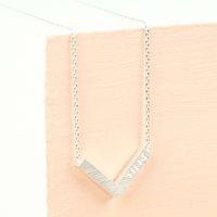 PERSONALISED SMALL CHEVRON NECKLACE in Silver