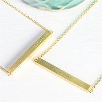 PERSONALISED HORIZONTAL BAR NECKLACE in Gold