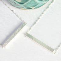 PERSONALISED HORIZONTAL BAR NECKLACE in Silver