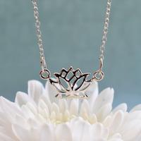 personalised silver lotus flower necklace