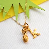 Personalised Gold Pineapple Necklace