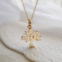 Personalised 9 Carat Gold and Diamond Tree Necklace
