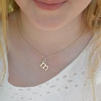 personalised childrens silver necklace with letter charm