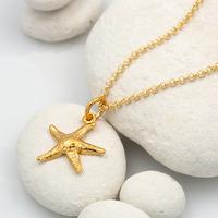 personalised gold starfish necklace