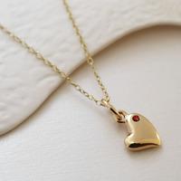 Personalised 9 Carat Gold and Ruby Warm Heart Necklace