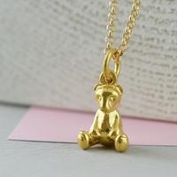 Personalised Gold Teddy Bear Necklace