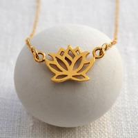 Personalised Gold Lotus Flower Necklace