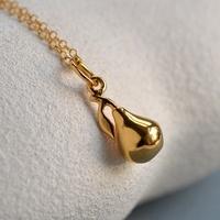 Personalised Gold Pear Necklace