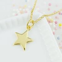Personalised Gold Solid Star Necklace