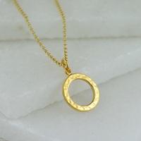 Personalised Gold Hammered Ring Necklace