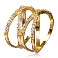 Penny Levi \'Rita\' Double Cross Gold Ring