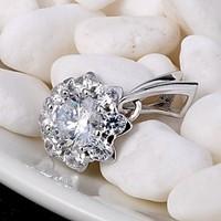 Pendants Sterling Silver Imitation Diamond Flower Style Love Luxury Jewelry For Daily Casual 1pc