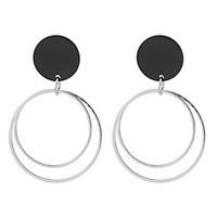 Personality Circle Eearrings Euramerican Double Sided Drop Earrings Hoop Earrings