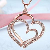 pendant necklaces jewelry 18k gold alloy heart heart fashion gold whit ...