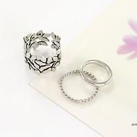 personality leaves ringset of 3 promis rings for couples