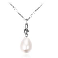 Pearl Jewelry Pendant Chain Necklaces Silver Women\'s Girls\' Choker Dangling Christmas Gifts British