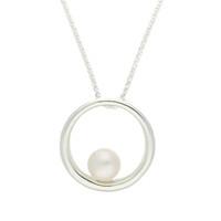 Pendant Pearl And Silver Circle