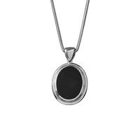 Pendant Whitby Jet And Silver Oval Framed