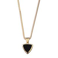 Pendant Whitby Jet And Gold Curved Triangle Large