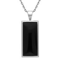 Pendant Whitby Jet And Silver Medium Oblong
