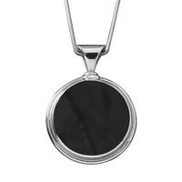 Pendant Whitby Jet And Silver Heavy Round