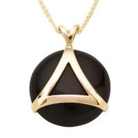 Pendant Whitby Jet And Gold Triangle Disk