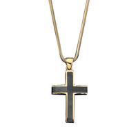 pendant whitby jet and gold channel cross medium