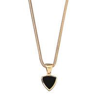 Pendant Whitby Jet And Gold Curved Triangle