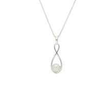 pearl necklace open twist silver