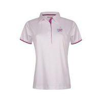 Peni Contrast Trim Print Golf Shirt - White/Violet