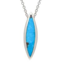 pendant turquoise and silver pendant toscana long marquise