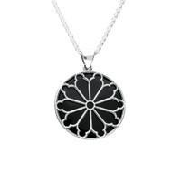 Pendant Whitby Abbey Whitby Jet And Silver Window Round Small