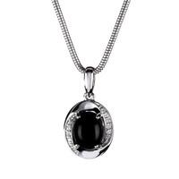 pendant whitby jet and 18ct white gold diamond oval pave