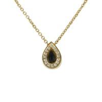 pendant whitby jet and 18ct yellow gold diamond pear shape pave small