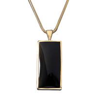 Pendant Whitby Jet And Gold Large Oblong