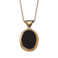 Pendant Whitby Jet And Gold Large Oval