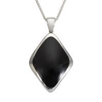 Pendant Whitby Jet And Silver Abstract Rhombus