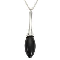 Pendant Whitby Jet And Silver Capped Pear Drop