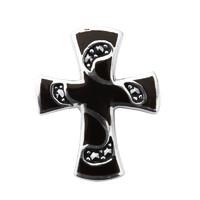 Pendant Whitby Jet And Silver Marcasite Small Cross
