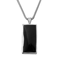 Pendant Whitby Jet And Silver Oblong Large