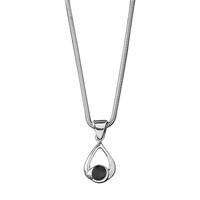 Pendant Whitby Jet And Silver Small Teardrop